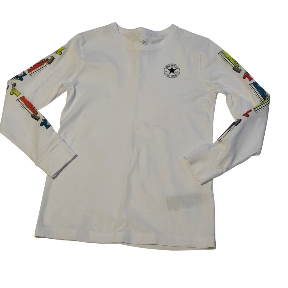 Converse/Chuck Taylor/White Graphic Long Sleeve Shirt/Size M